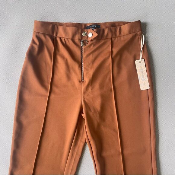 IRIS Chocolate Flare Polyester Pants Women’s Size Medium NWT - Picture 5 of 13